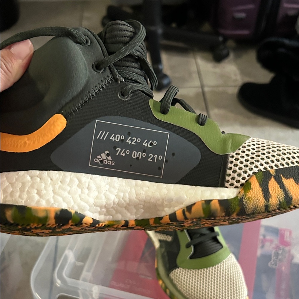 Adidas Kids' Olive and Orange Sneakers